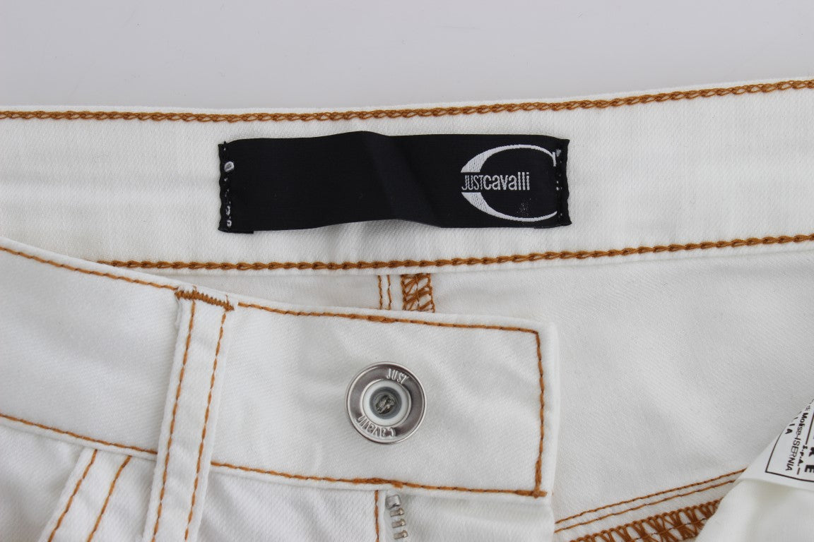 Cavalli White Cotton Blend Slim Fit Jeans | Regal Royce