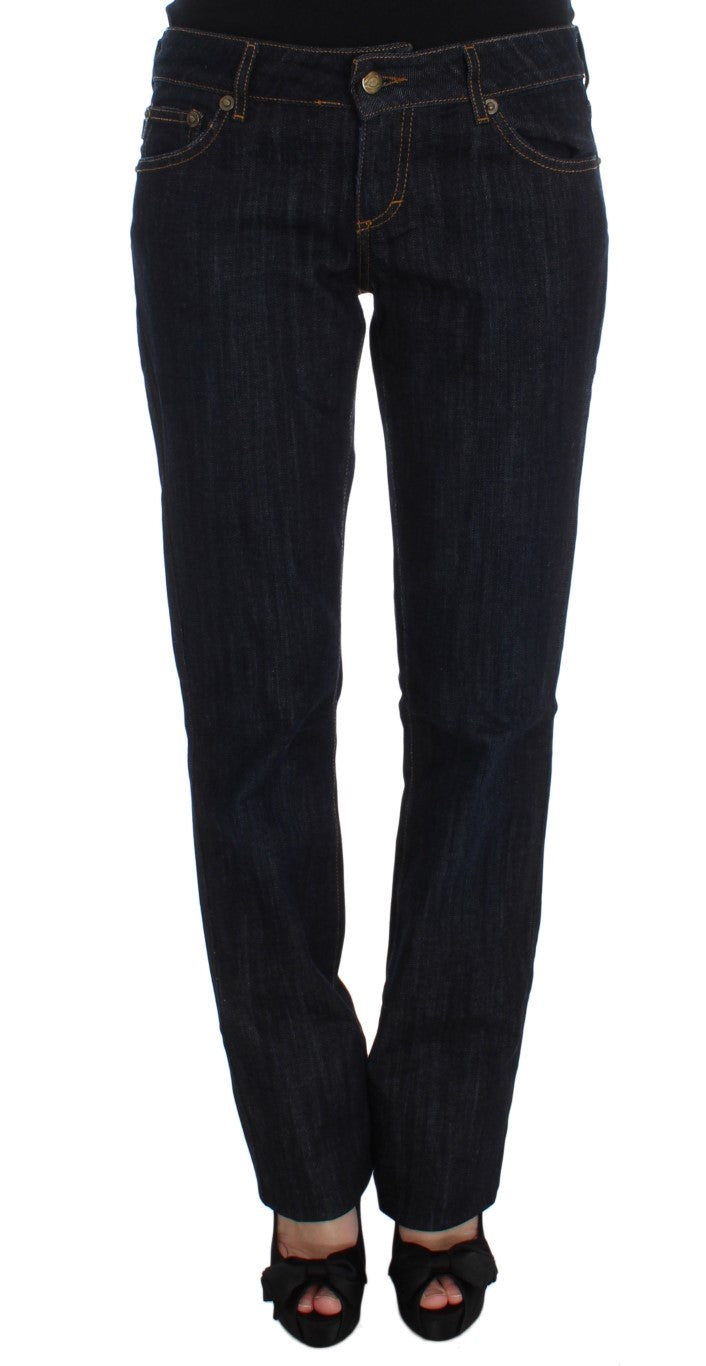 Cavalli Blue Cotton Straight Fit Stretch Jeans | Regal Royce