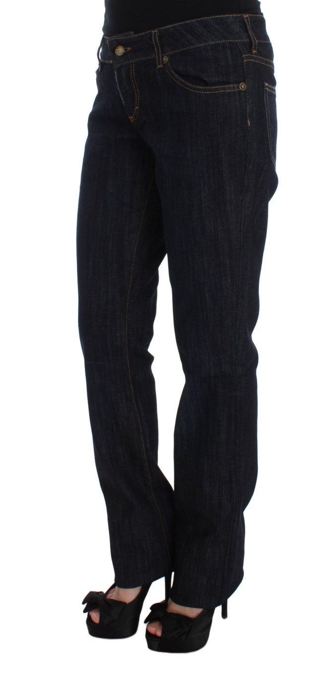 Cavalli Blue Cotton Straight Fit Stretch Jeans | Regal Royce