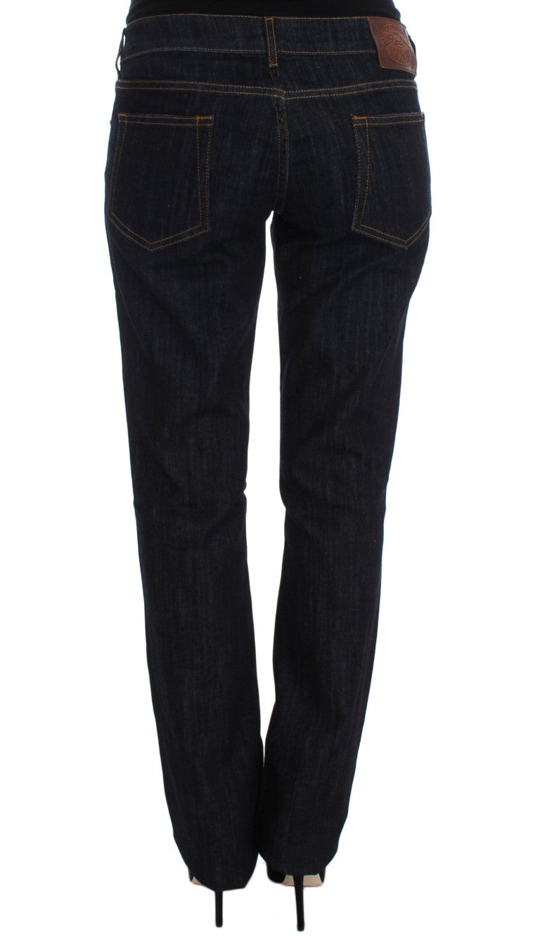 Cavalli Blue Cotton Straight Fit Stretch Jeans | Regal Royce