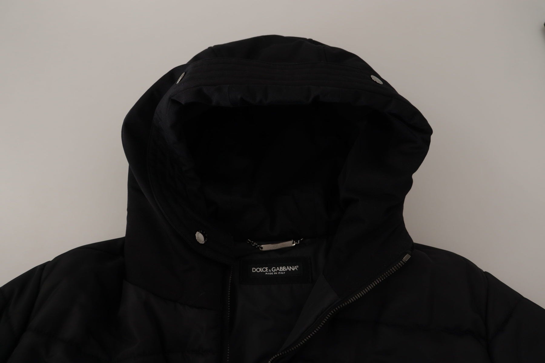 Dolce & Gabbana Black Nylon Hooded Parka Coat Winter Jacket | Regal Royce