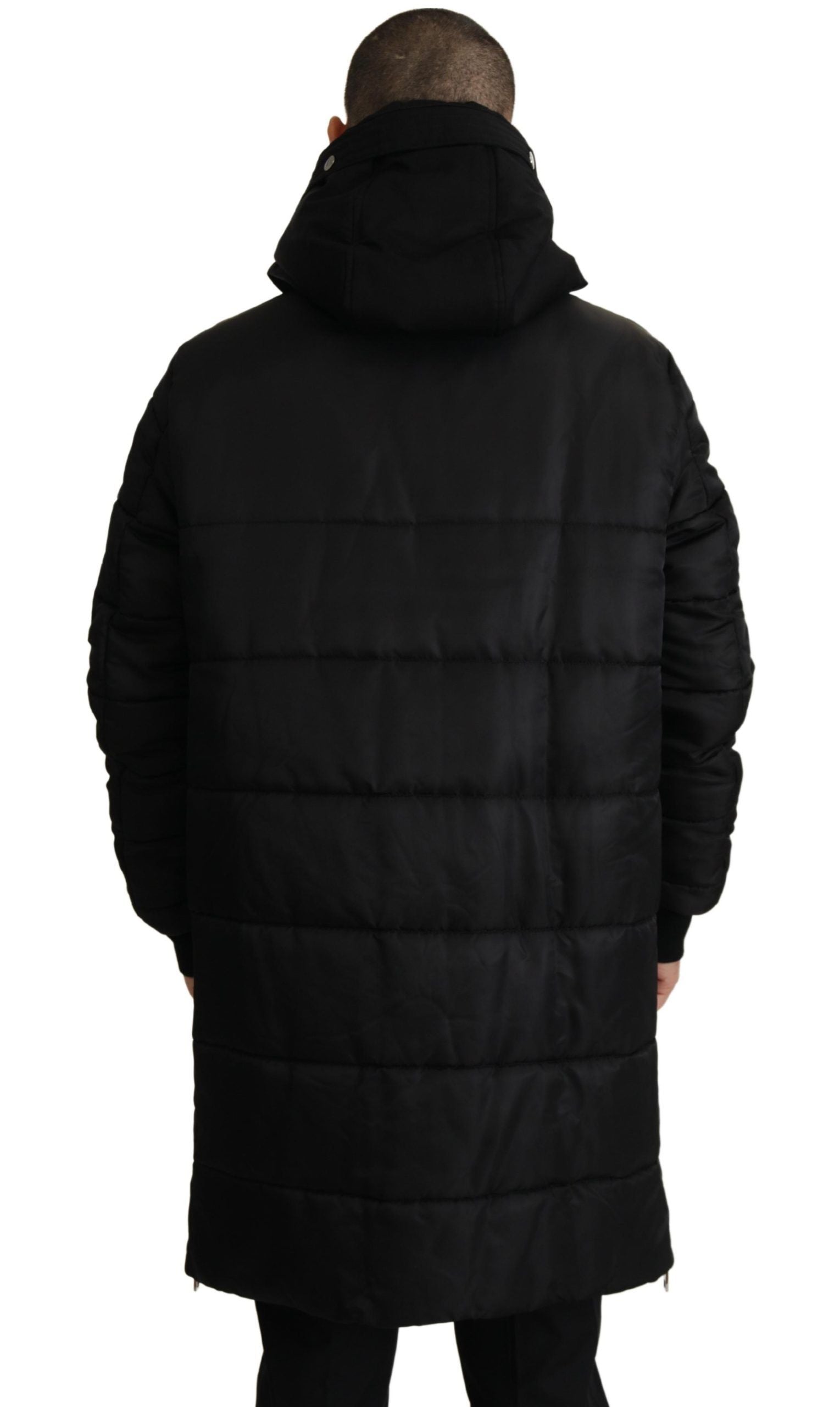 Dolce & Gabbana Black Nylon Hooded Parka Coat Winter Jacket | Regal Royce