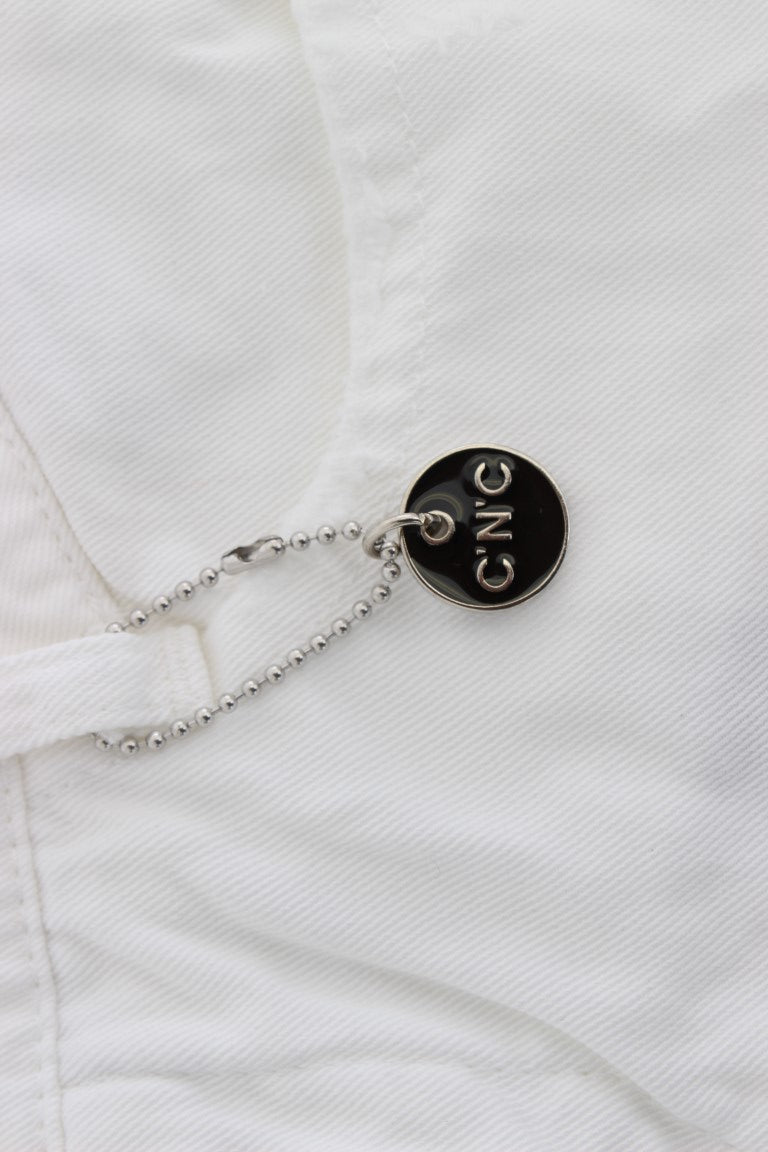 Costume National White Cotton Slim Fit Denim Bootcut Jeans | Regal Royce