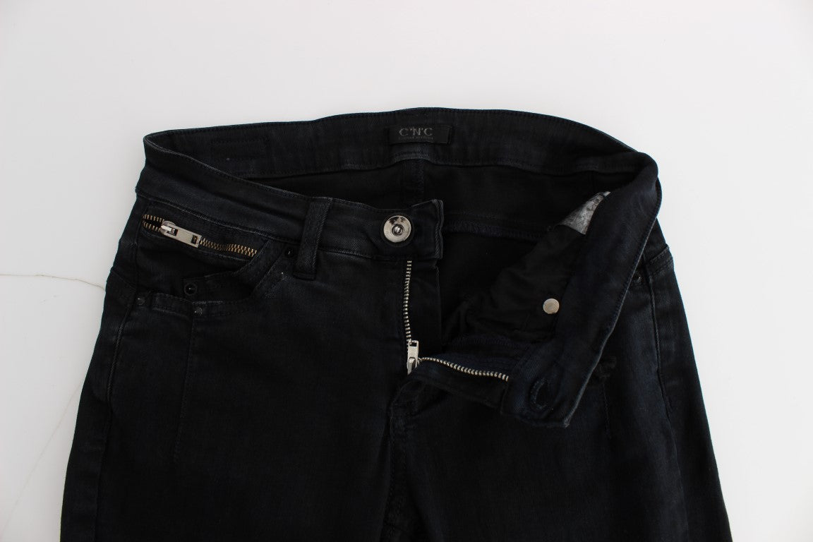 Costume National Black Cotton Slim Fit Denim Jeans | Regal Royce