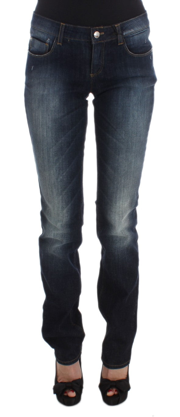 Costume National Blue Cotton Slim Fit Bootcut Jeans | Regal Royce