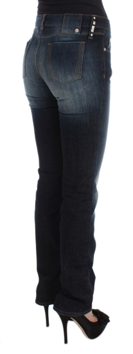 Costume National Blue Cotton Slim Fit Bootcut Jeans | Regal Royce