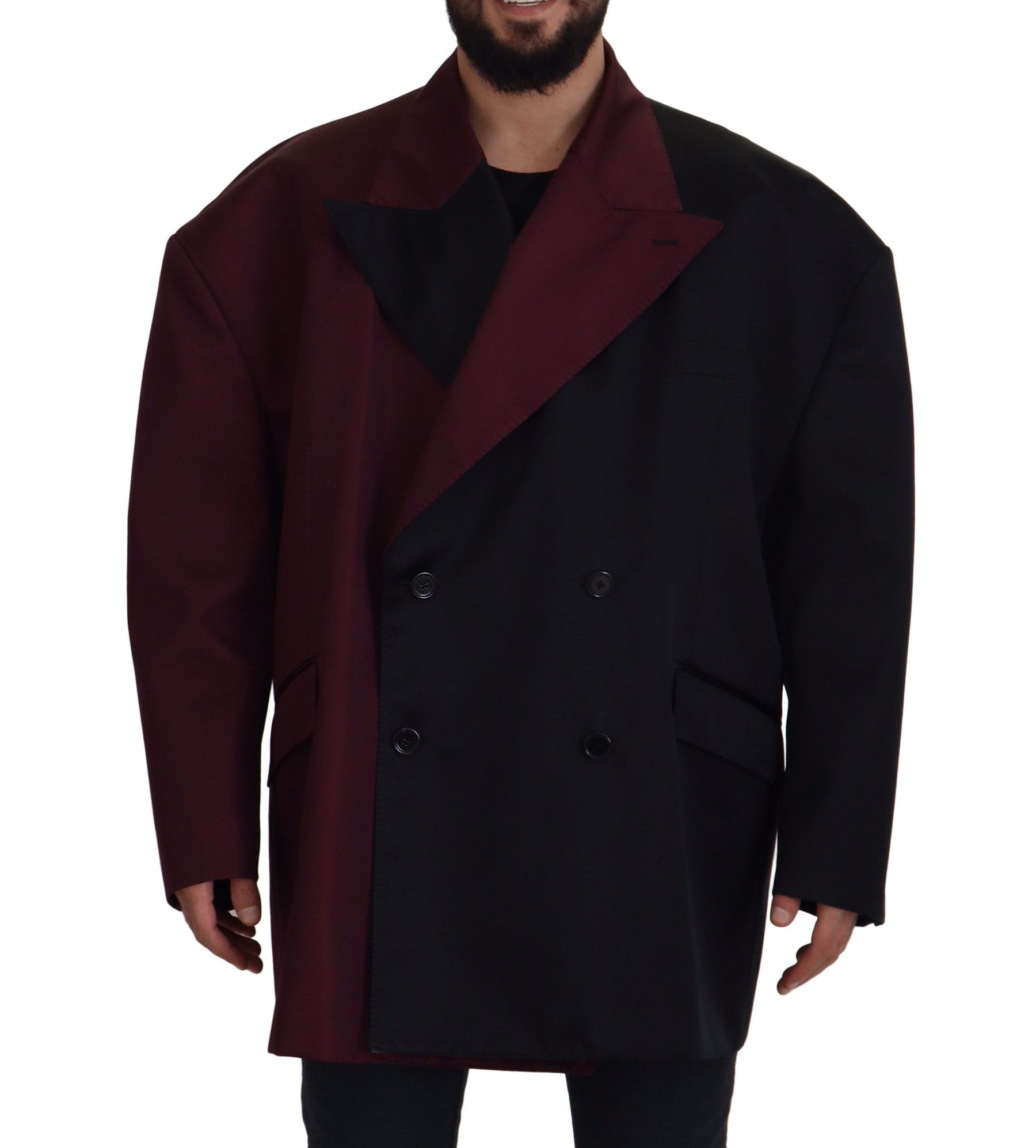 Dolce & Gabbana Bordeaux Polyester Double Breasted Jacket | Regal Royce