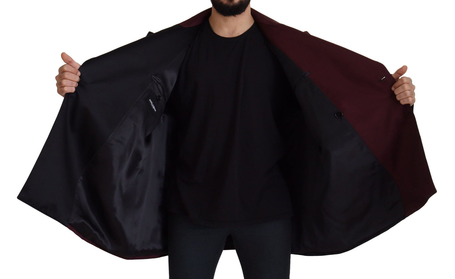 Dolce & Gabbana Bordeaux Polyester Double Breasted Jacket | Regal Royce