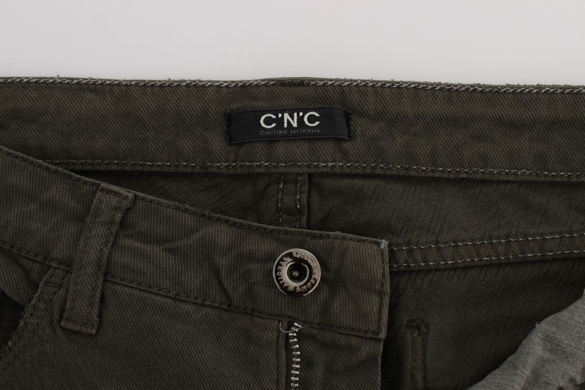 Costume National Green Cotton Blend Slim Fit Jeans | Regal Royce