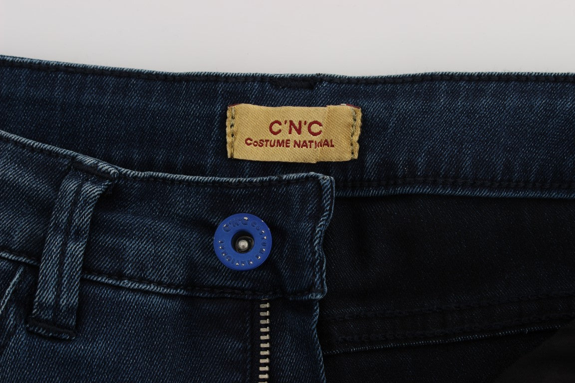 Costume National Blue Cotton Blend Slim Fit Jeans | Regal Royce