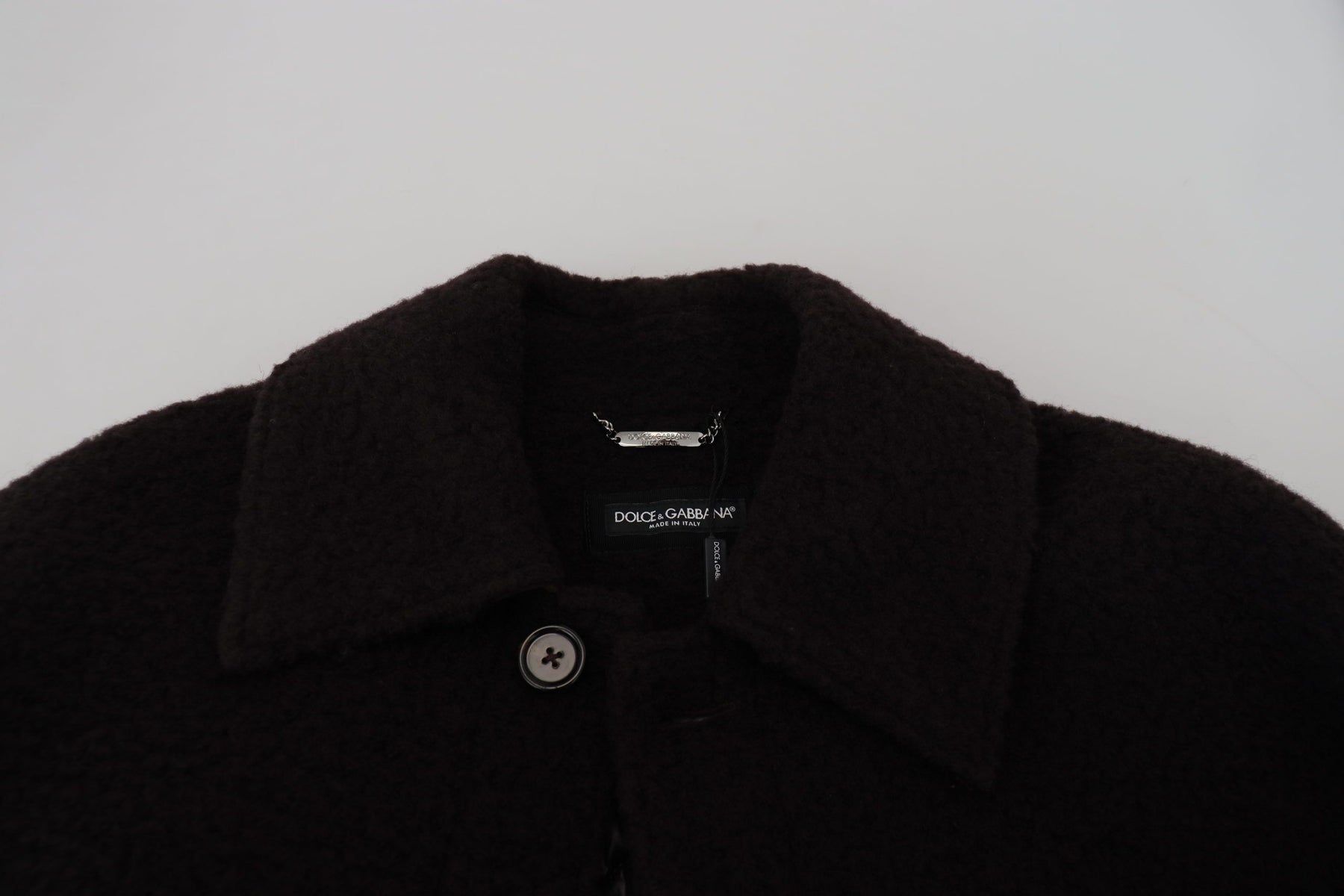 Dolce & Gabbana Black Alpaca Button Down Trench Coat Jacket | Regal Royce