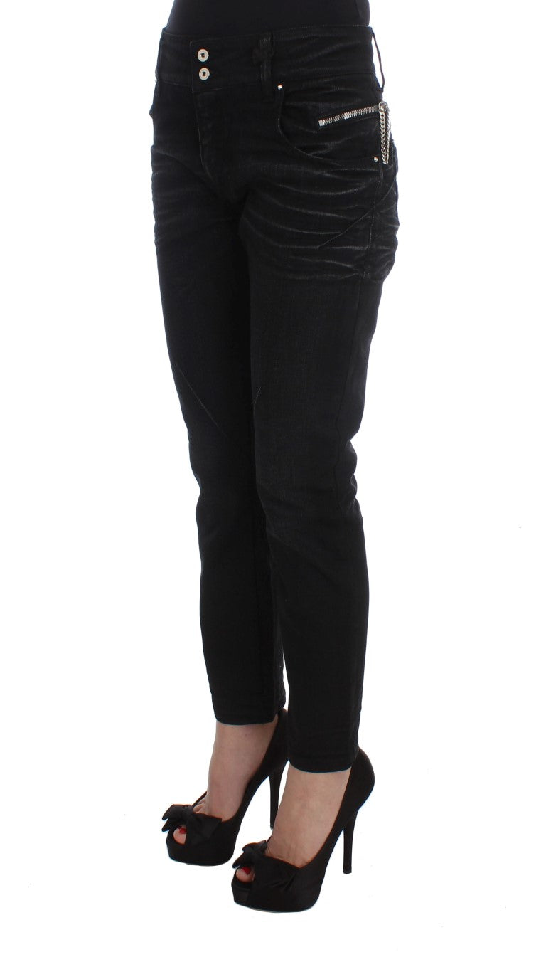 Costume National Black Cotton Slouchy Slims Fit Jeans | Regal Royce
