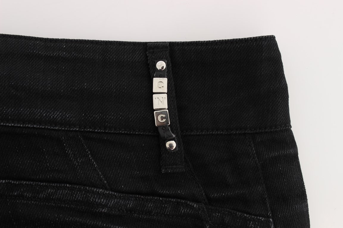 Costume National Black Cotton Slouchy Slims Fit Jeans | Regal Royce