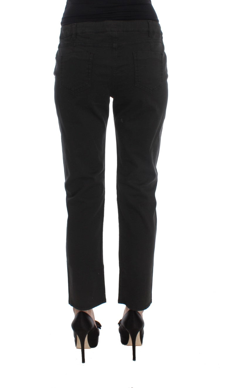 Costume National Black Cotton Capri Cropped Denim Jeans | Regal Royce