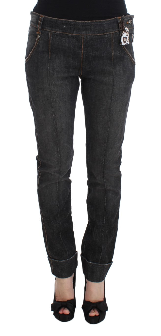 Ermanno Scervino Gray Cotton Slim Fit Denim Jeans | Regal Royce