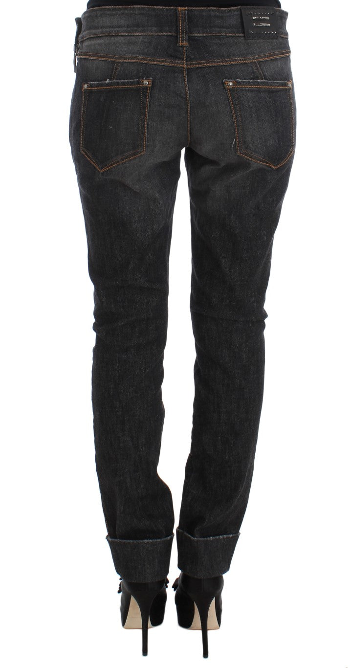 Ermanno Scervino Gray Cotton Slim Fit Denim Jeans | Regal Royce