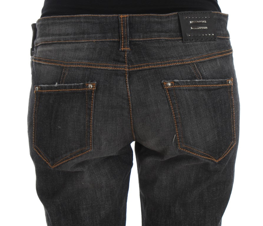 Ermanno Scervino Gray Cotton Slim Fit Denim Jeans | Regal Royce