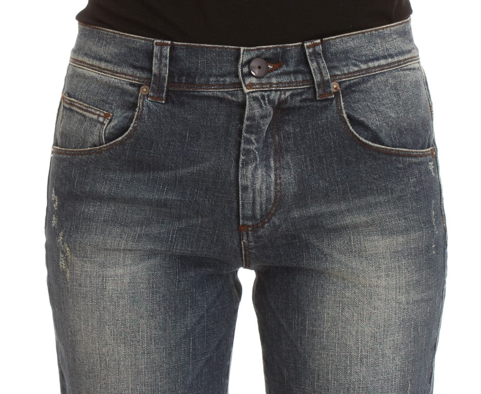 Ermanno Scervino Blue Wash Cotton Blend Slim Fit Jeans | Regal Royce