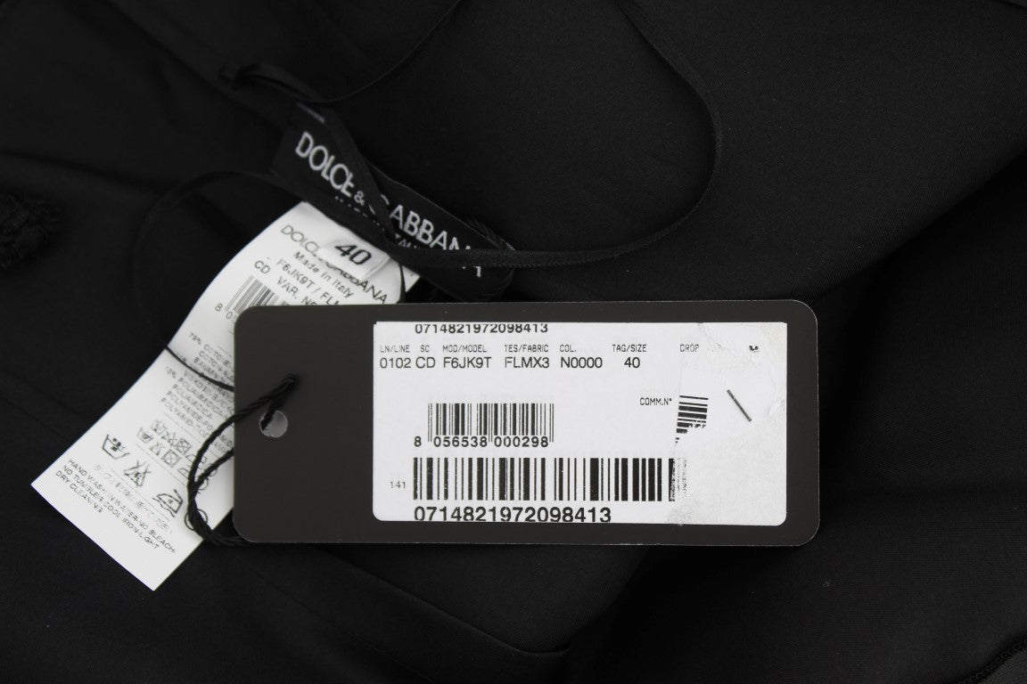 Dolce & Gabbana Black Floral Lace Shift Knee Length Dress | Regal Royce