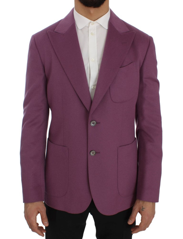 Dolce & Gabbana Purple Cashmere Slim Fit Blazer Jacket | Regal Royce