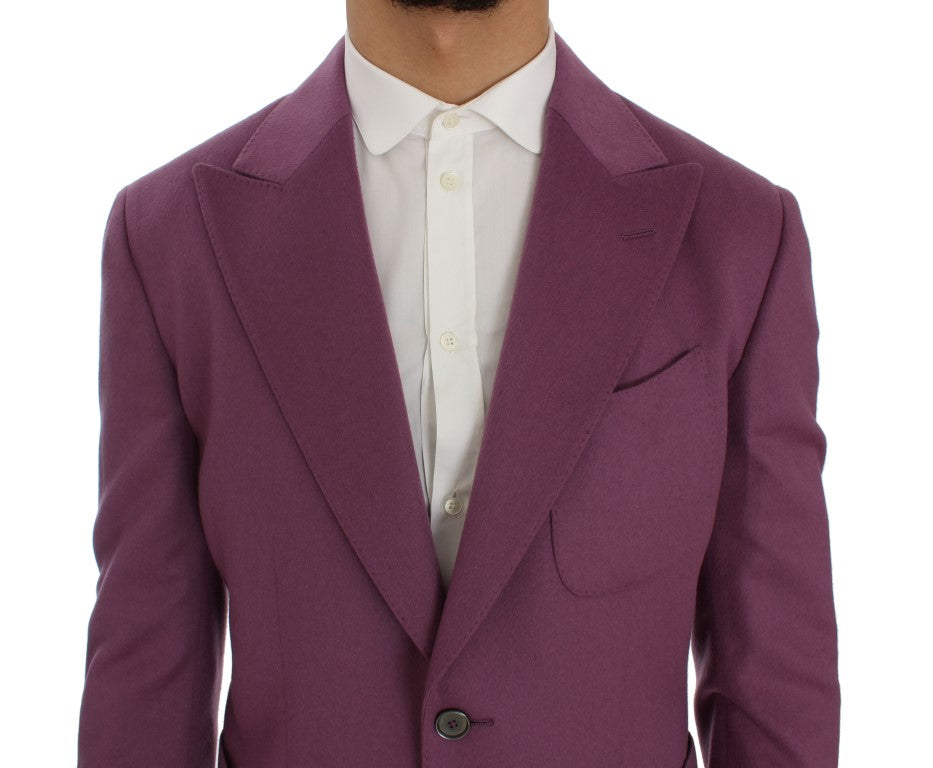 Dolce & Gabbana Purple Cashmere Slim Fit Blazer Jacket | Regal Royce
