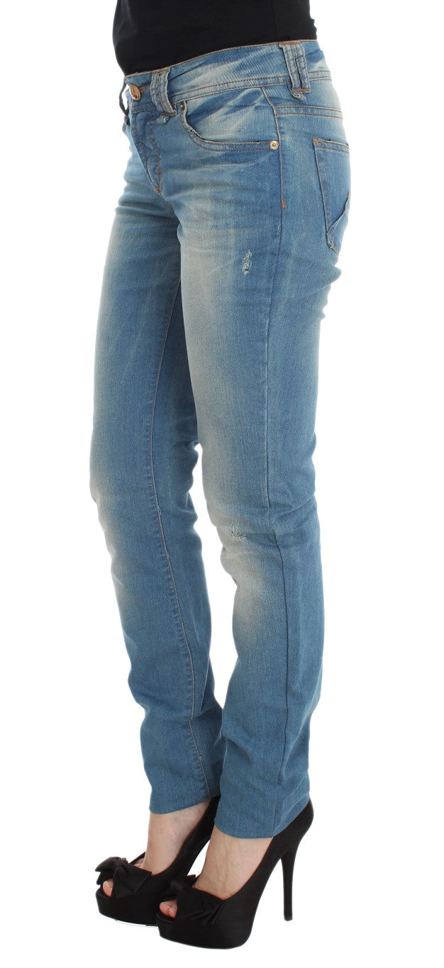 John Galliano Blue Wash Cotton Blend Slim Fit Jeans | Regal Royce