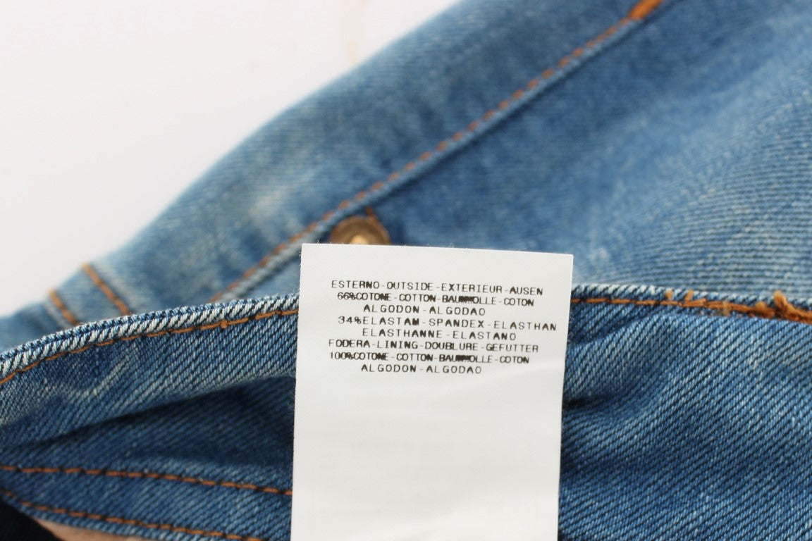 John Galliano Blue Wash Cotton Blend Slim Fit Jeans | Regal Royce