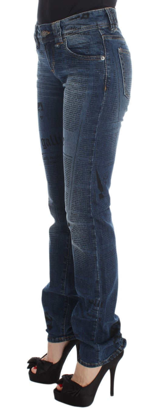 John Galliano Blue Wash Cotton Blend Slim Fit Bootcut Jeans | Regal Royce
