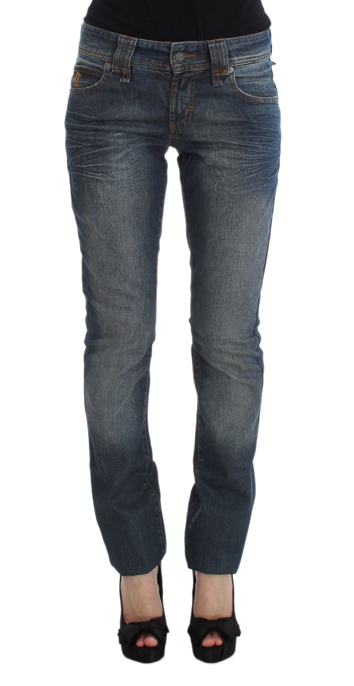 John Galliano Blue Wash Cotton Blend Slim Fit Jeans | Regal Royce