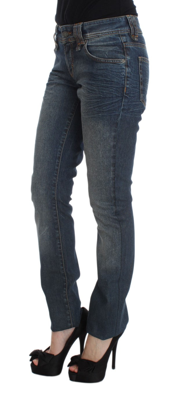John Galliano Blue Wash Cotton Blend Slim Fit Jeans | Regal Royce