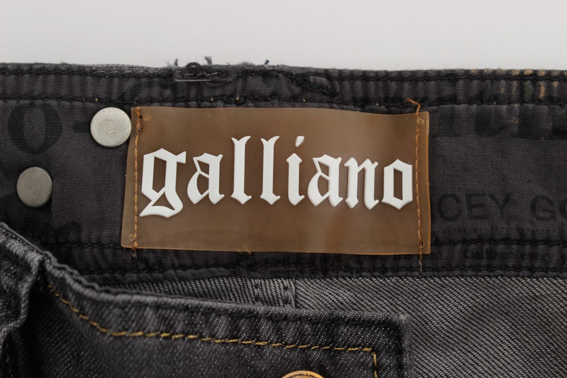 John Galliano Gray Wash Cotton Blend Slim Fit Stretch Jeans | Regal Royce