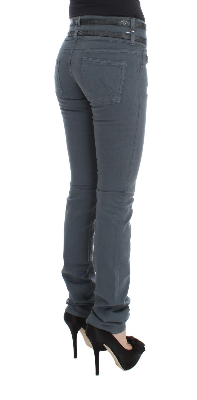 John Galliano Blue Cotton Blend Slim Fit High Waist Jeans | Regal Royce