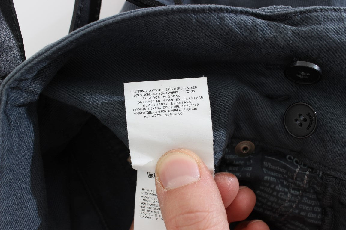 John Galliano Blue Cotton Blend Slim Fit High Waist Jeans | Regal Royce