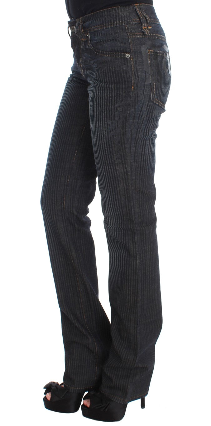 John Galliano Blue Wash Cotton Blend Slim Fit Bootcut Jeans | Regal Royce