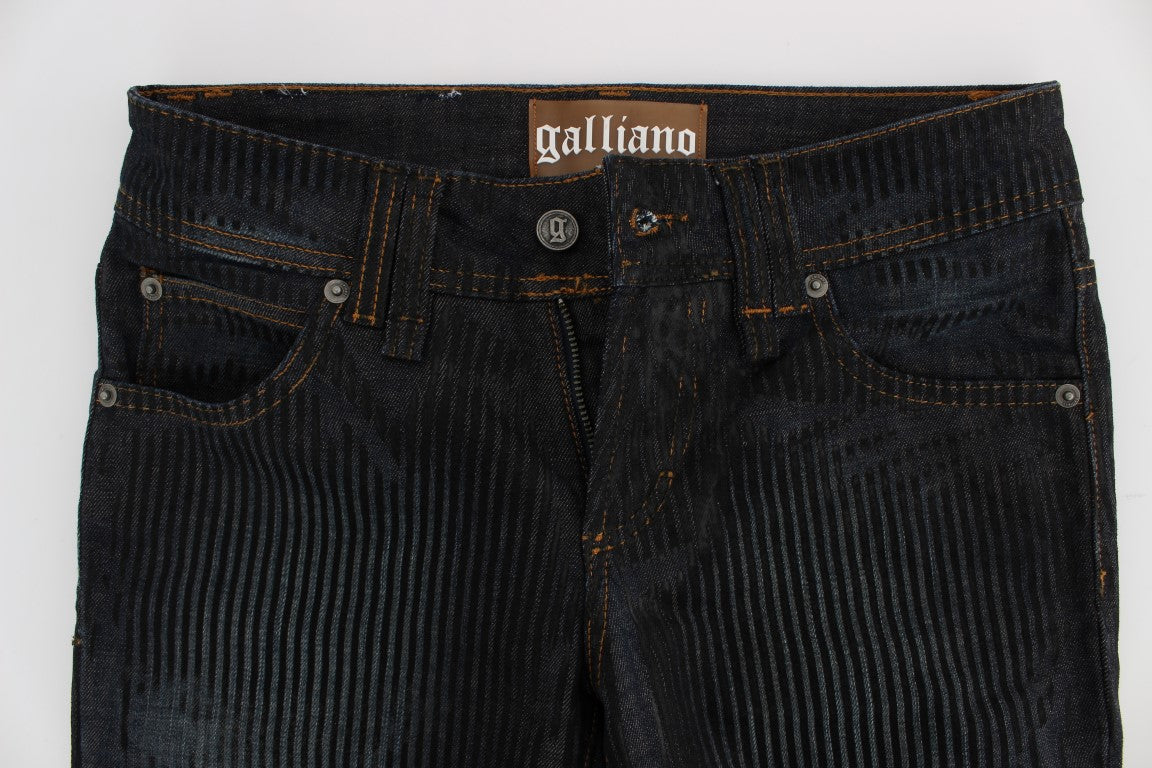 John Galliano Blue Wash Cotton Blend Slim Fit Bootcut Jeans | Regal Royce