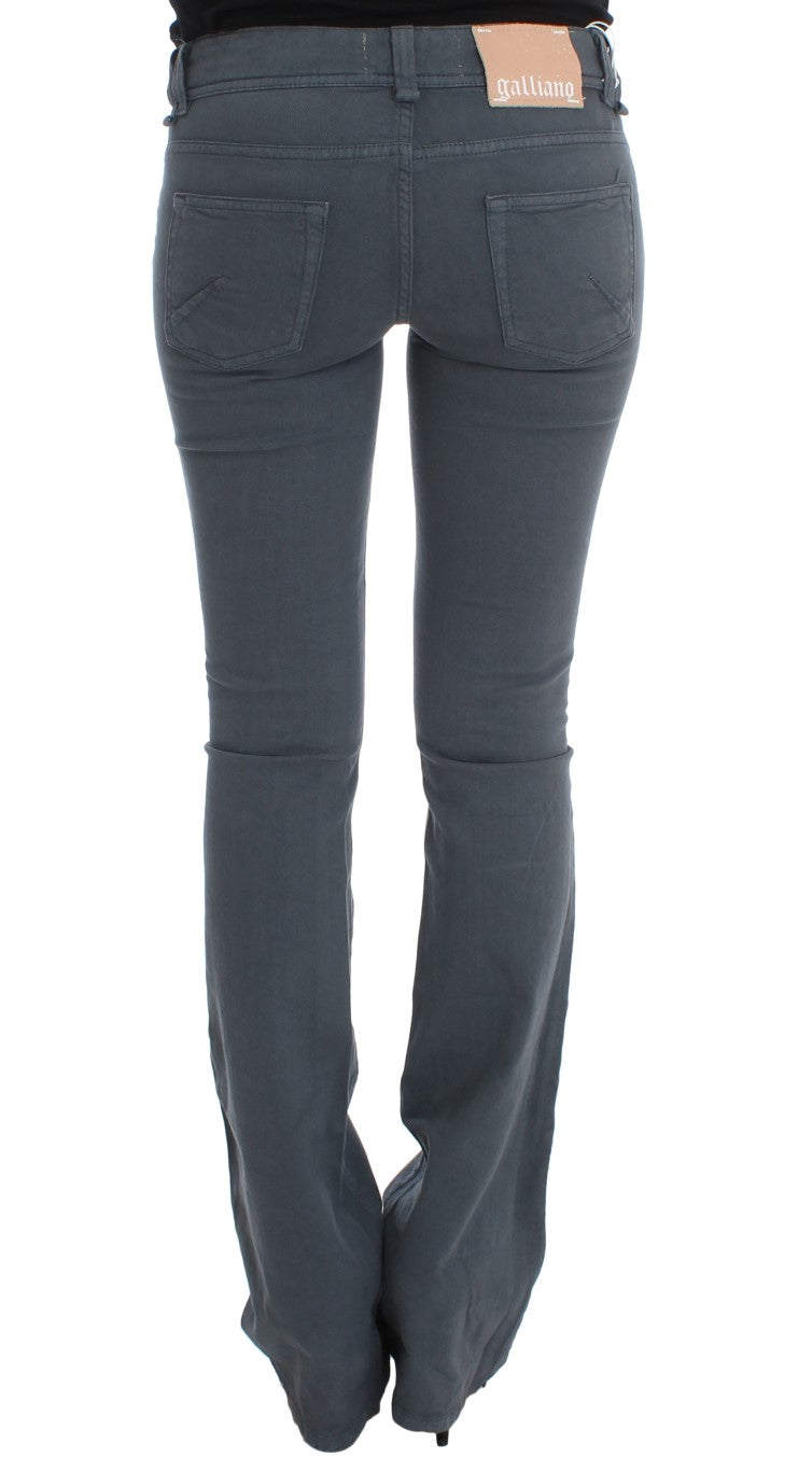 John Galliano Blue Cotton Blend Slim Fit Bootcut Jeans | Regal Royce