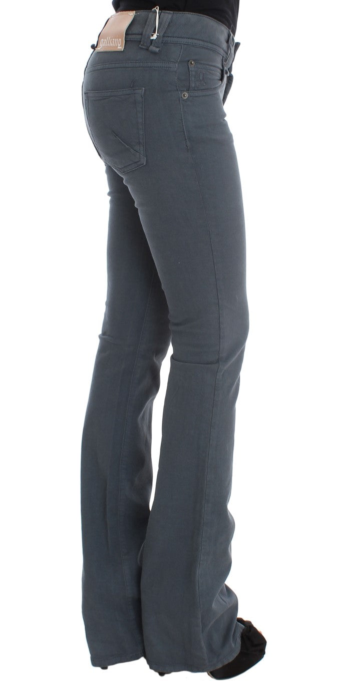 John Galliano Blue Cotton Blend Slim Fit Bootcut Jeans | Regal Royce