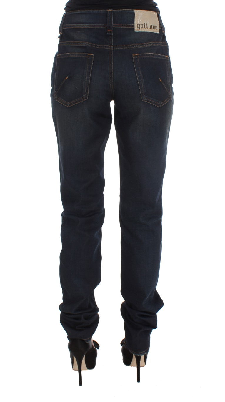 John Galliano Blue Wash Cotton Blend Boyfriend Fit Jeans | Regal Royce