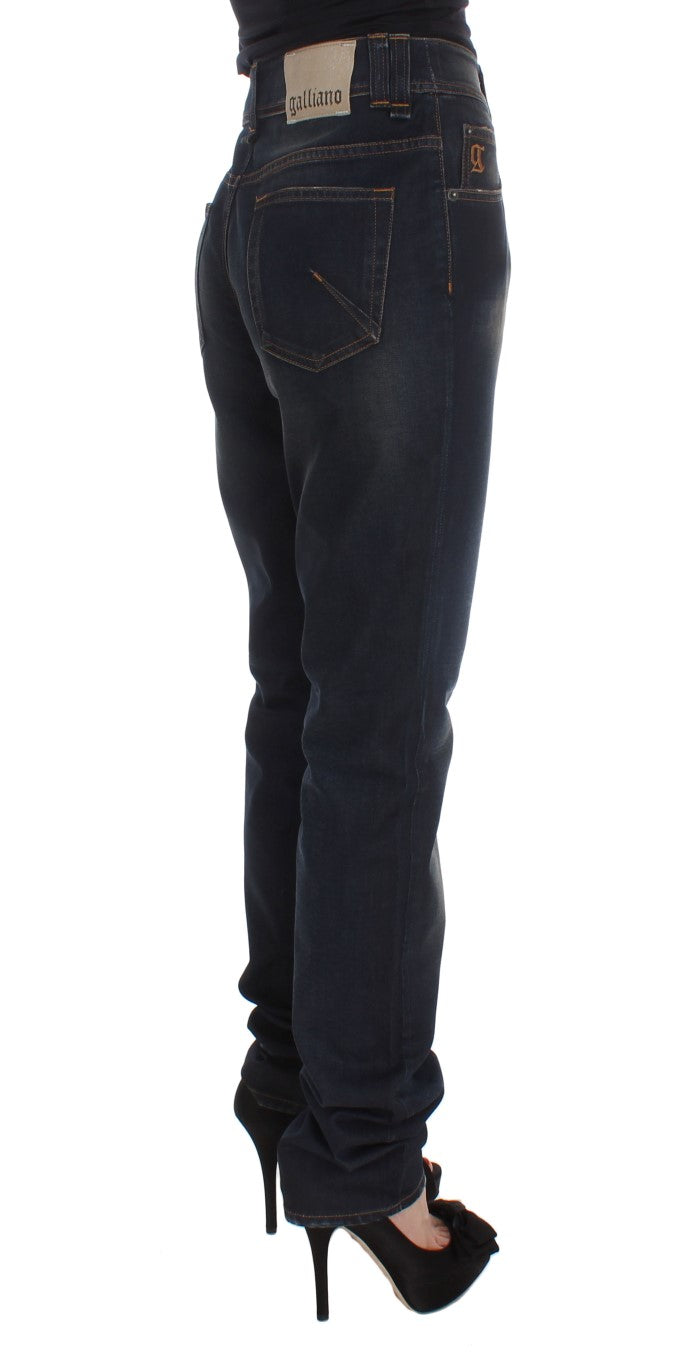 John Galliano Blue Wash Cotton Blend Boyfriend Fit Jeans | Regal Royce