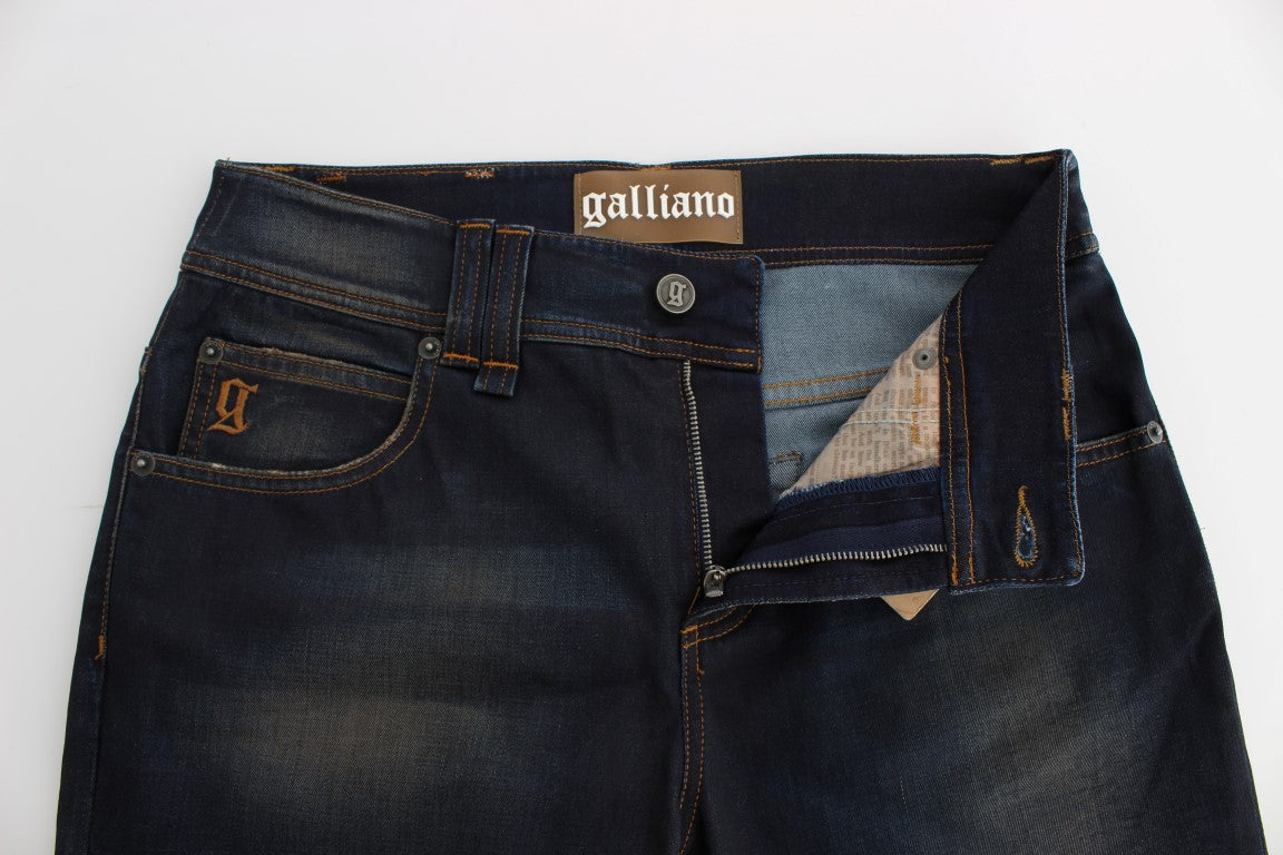 John Galliano Blue Wash Cotton Blend Boyfriend Fit Jeans | Regal Royce