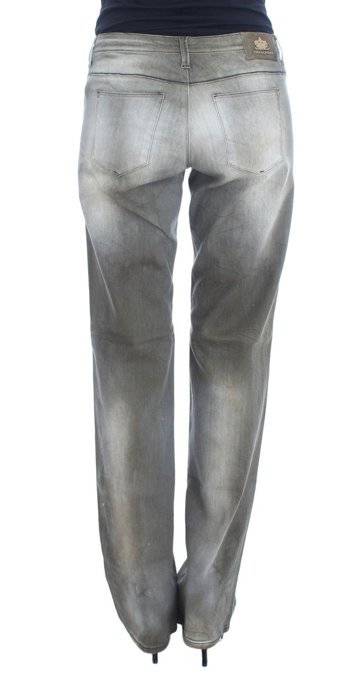 Ermanno Scervino Gray Cotton Blend Loose Fit Boyfriend Jeans | Regal Royce