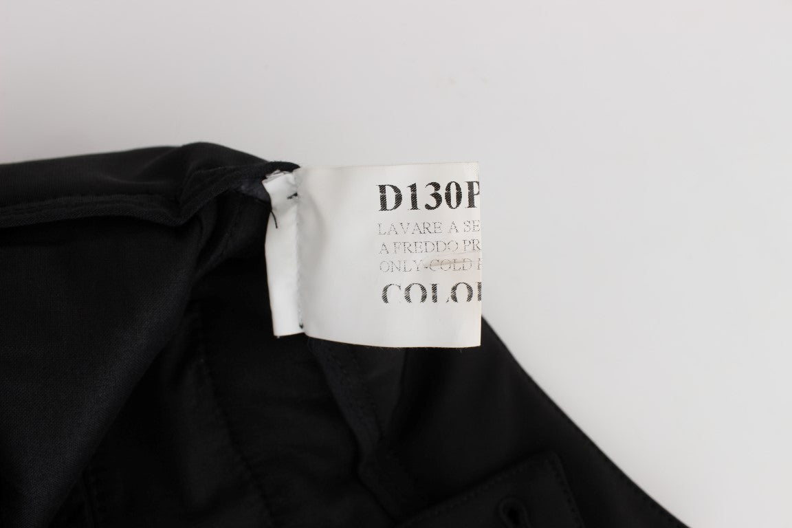 Ermanno Scervino Black Cotton Blend Capri Cropped Pants | Regal Royce