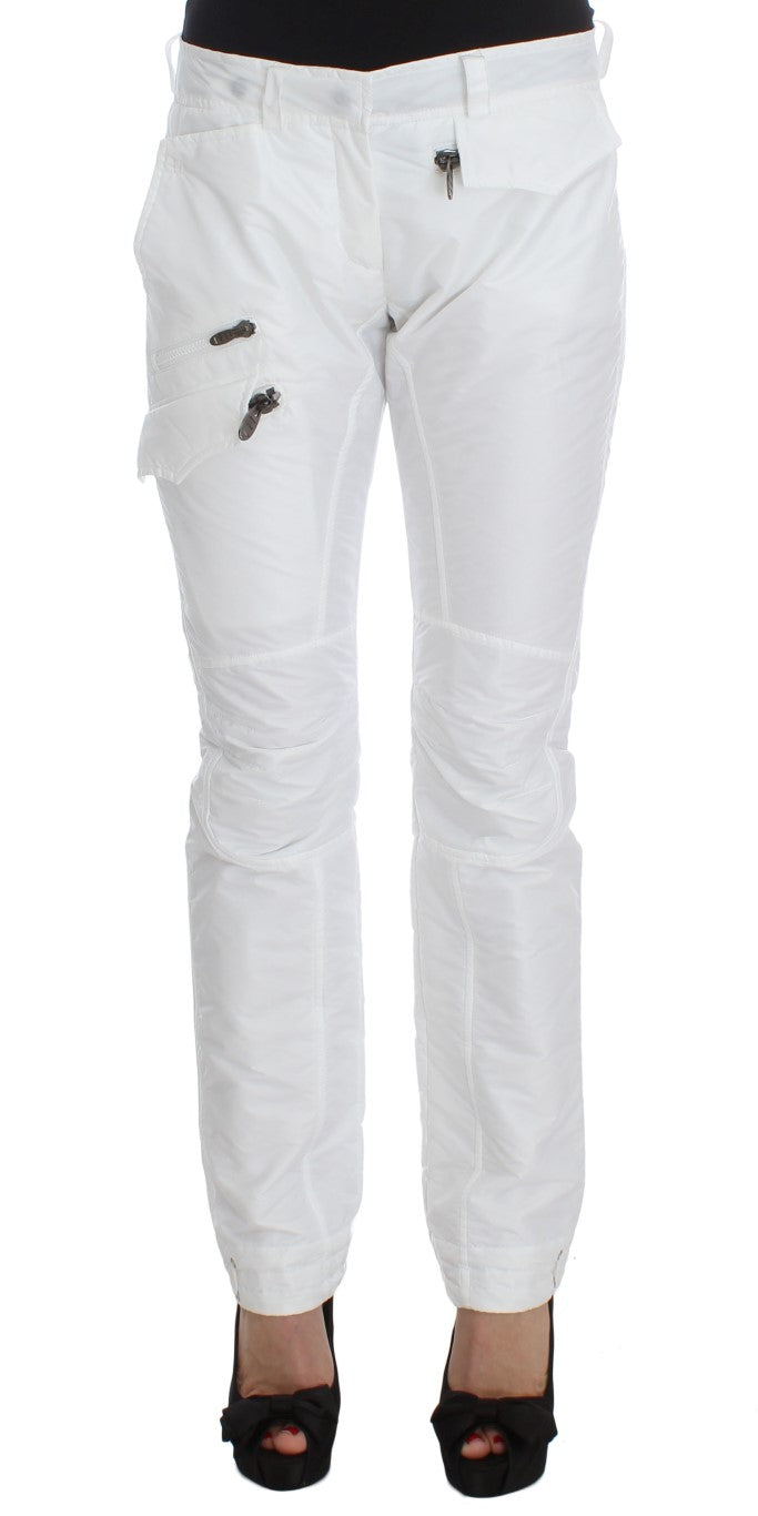 Ermanno Scervino White Nylon Padded Slim Fit Cargo Pants | Regal Royce