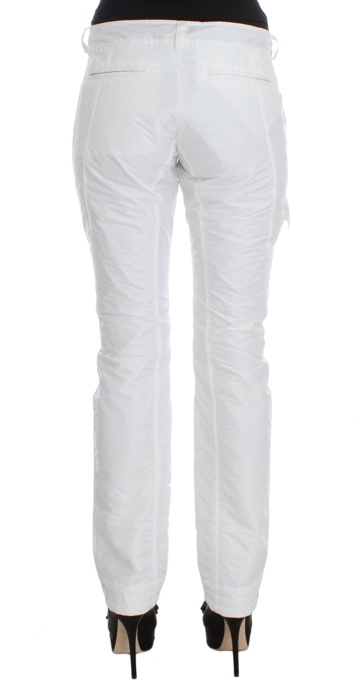 Ermanno Scervino White Nylon Padded Slim Fit Cargo Pants | Regal Royce