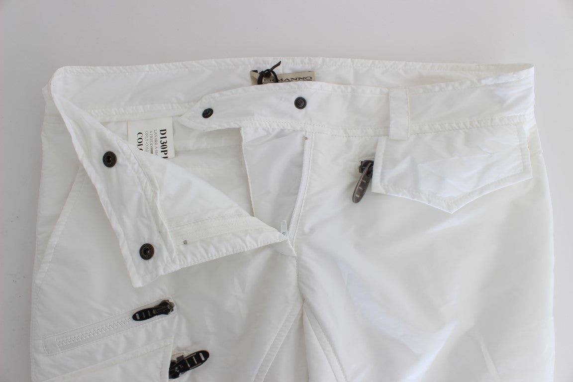 Ermanno Scervino White Nylon Padded Slim Fit Cargo Pants | Regal Royce