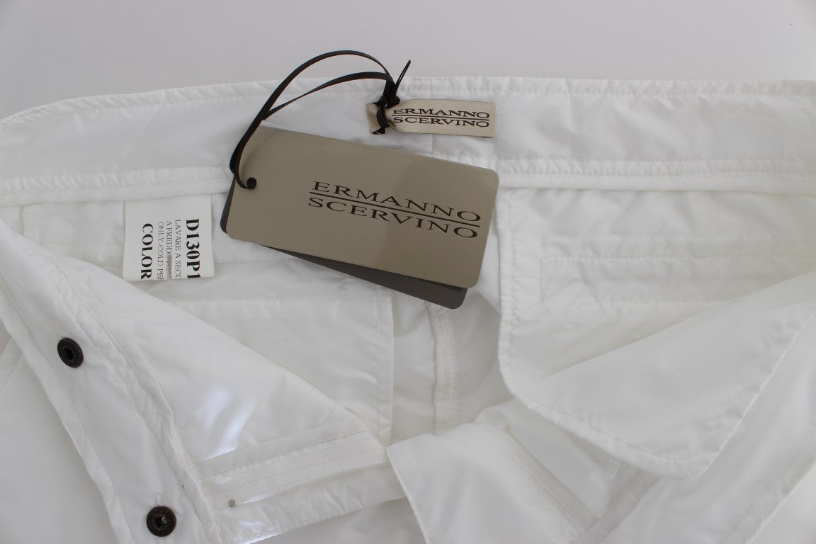 Ermanno Scervino White Nylon Padded Slim Fit Cargo Pants | Regal Royce
