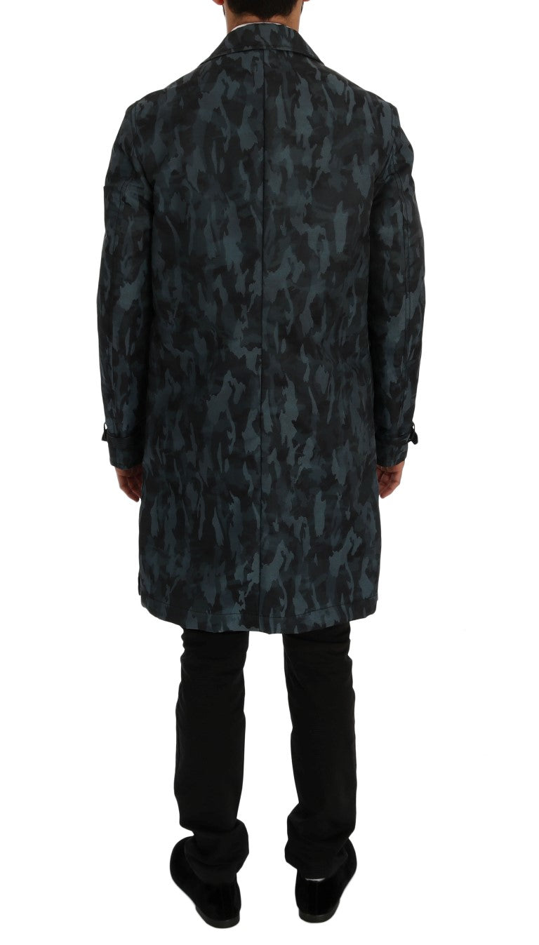 Dolce & Gabbana Blue Camouflage Trench Trench | Regal Royce