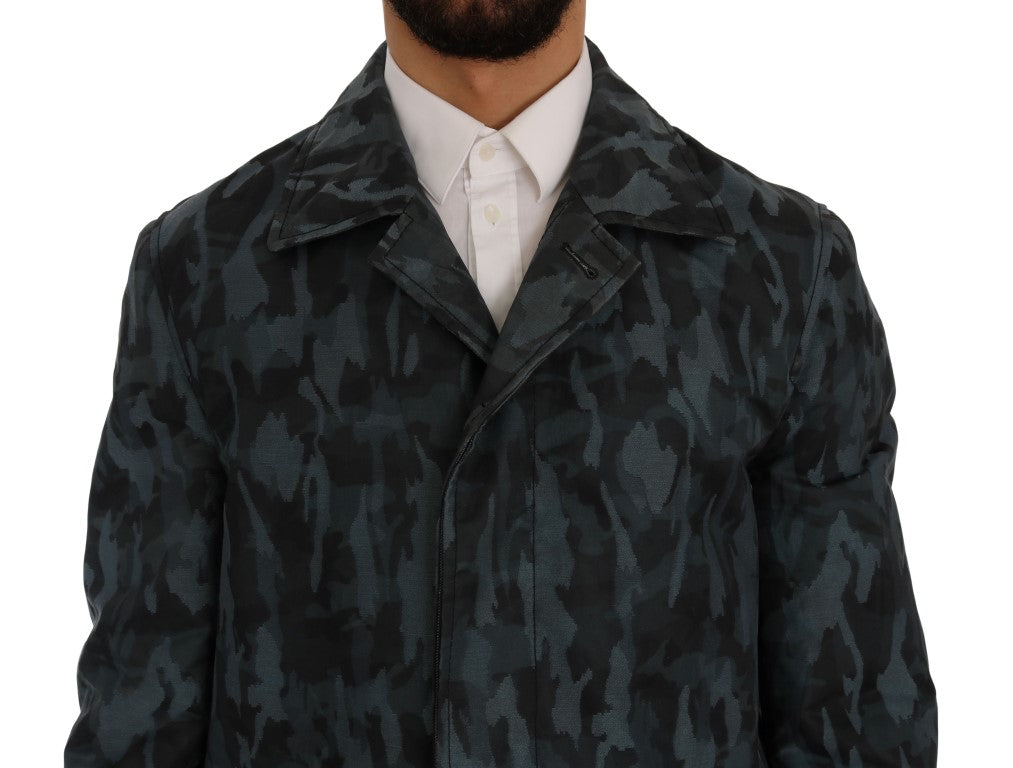 Dolce & Gabbana Blue Camouflage Trench Trench | Regal Royce