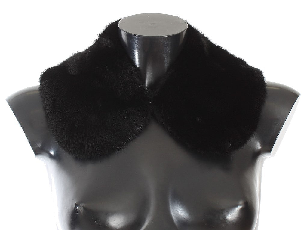 Dolce & Gabbana Black Mink Fur Shoulder Collar Scarf | Regal Royce