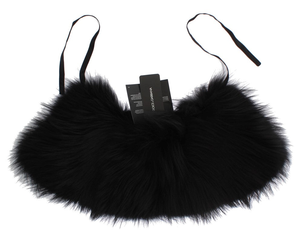 Dolce & Gabbana Black Fox Fur Collar Scarf | Regal Royce